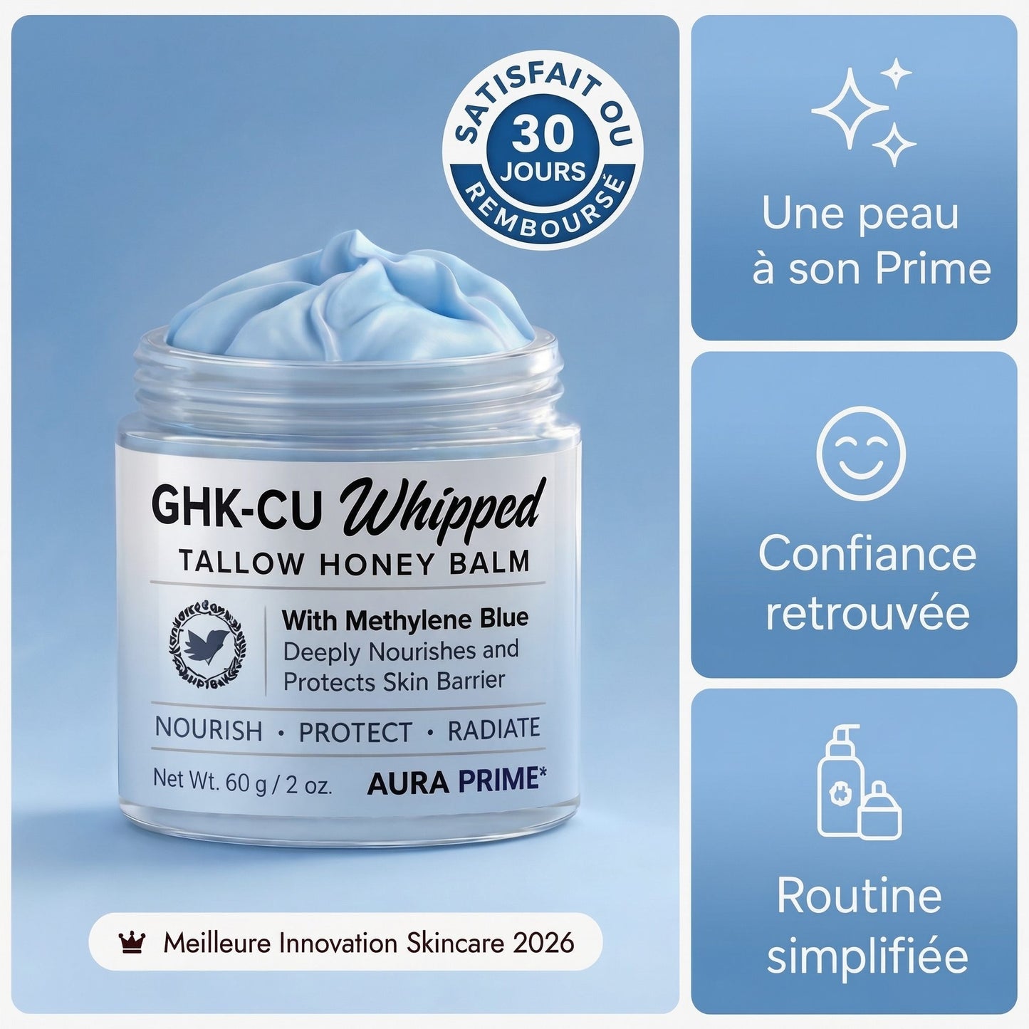 Crème Visage Au Peptide De Cuivre GHK-Cu